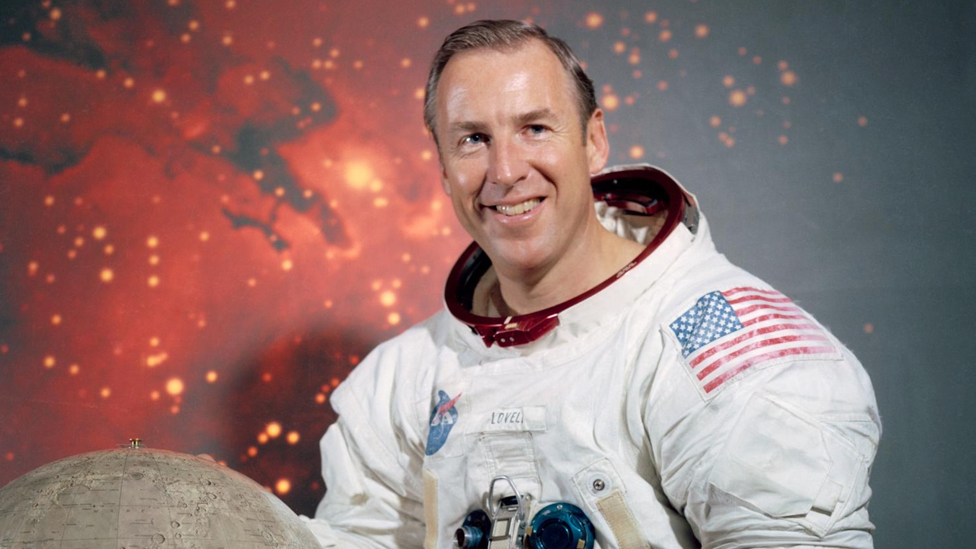 Official NASA portrait of Apollo 8 and Apollo 13 astronaut Jim Lovell.