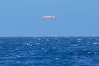 SpaceX's Dragon capsule splashed down in the Pacific Ocean on May 18, 2014 after about one month in space.