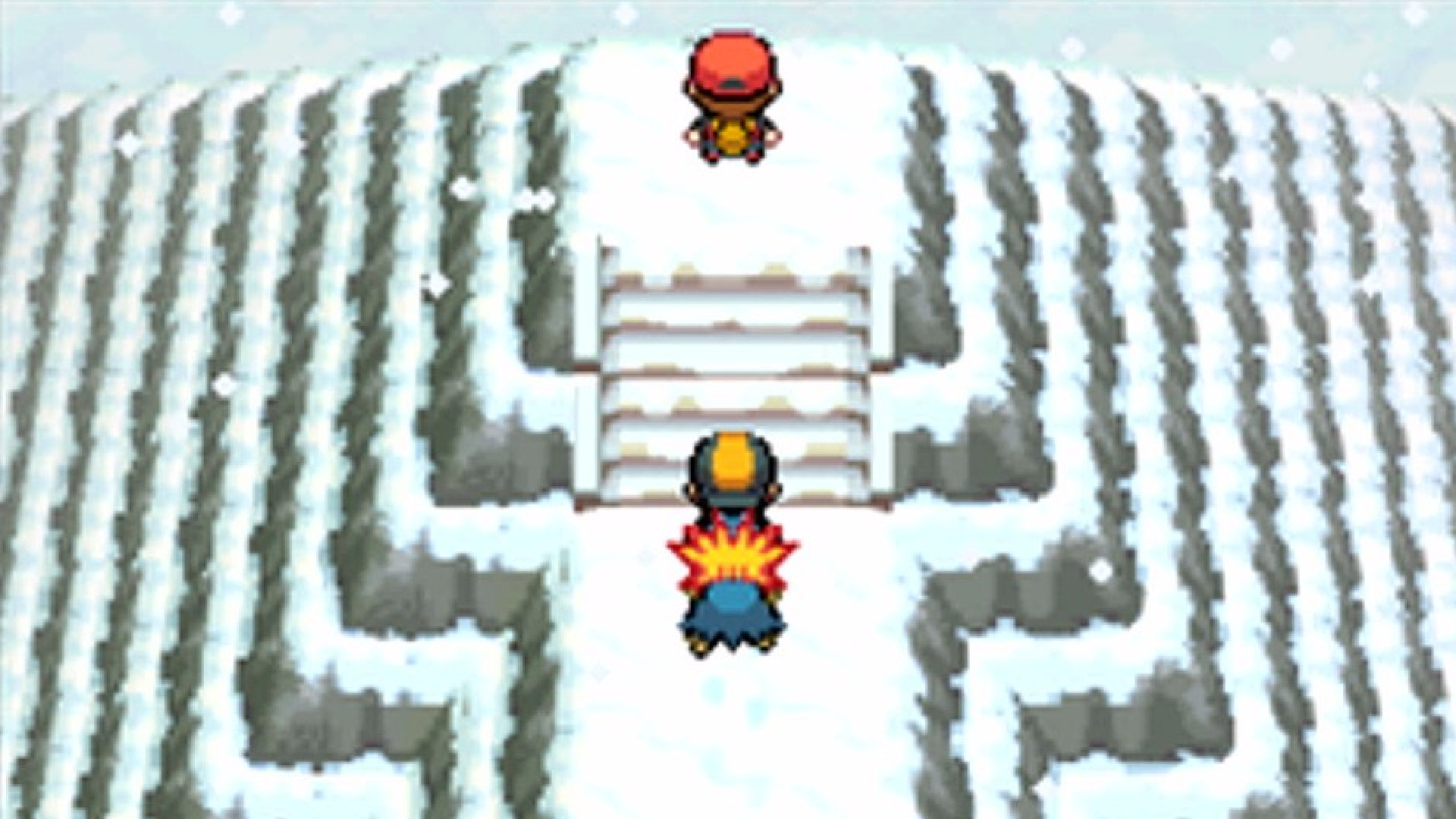 Approaching the final mountaintop battle in Pokemon HeartGold and SoulSilver