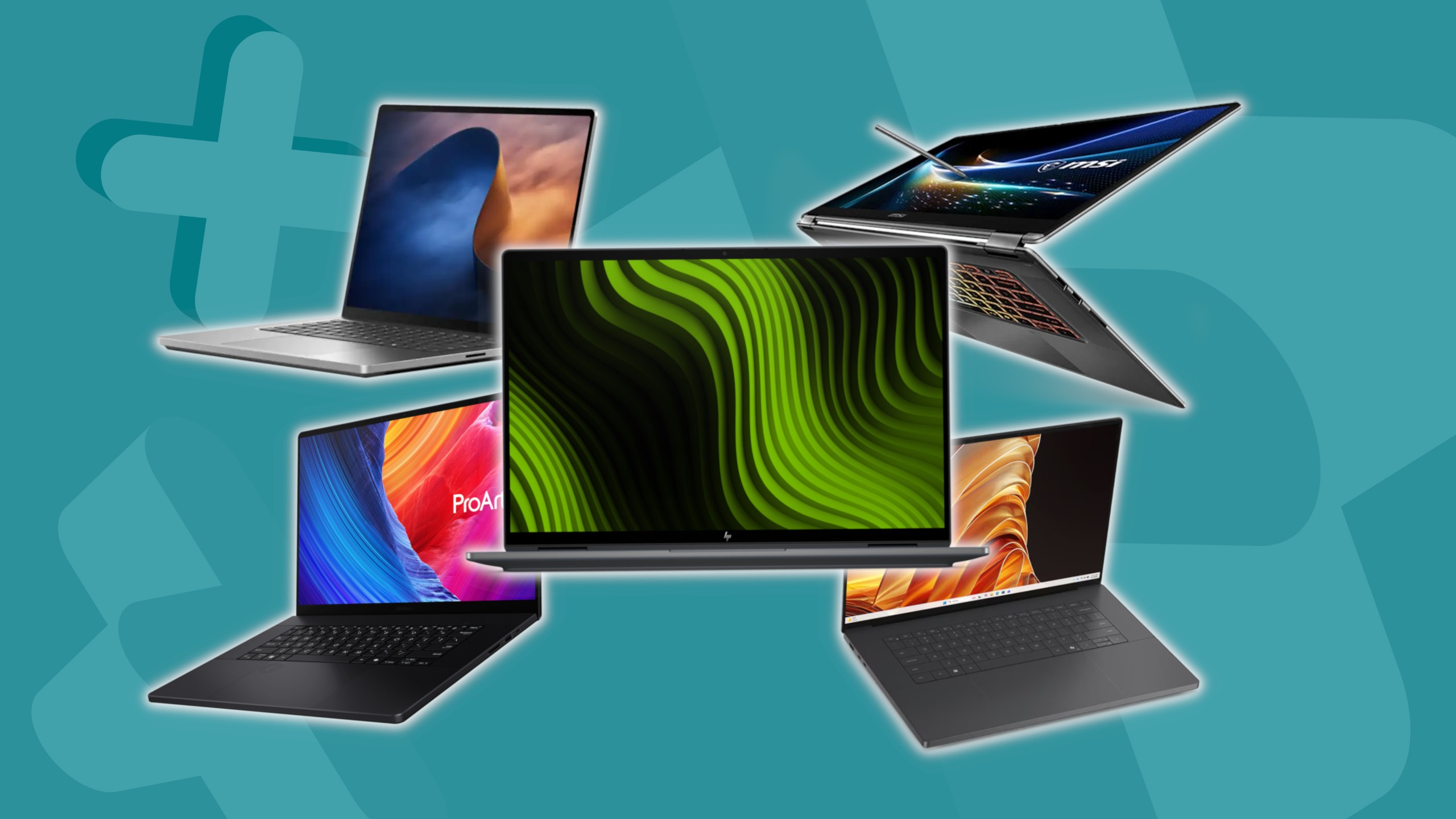 RTX Spark laptops on a blue background