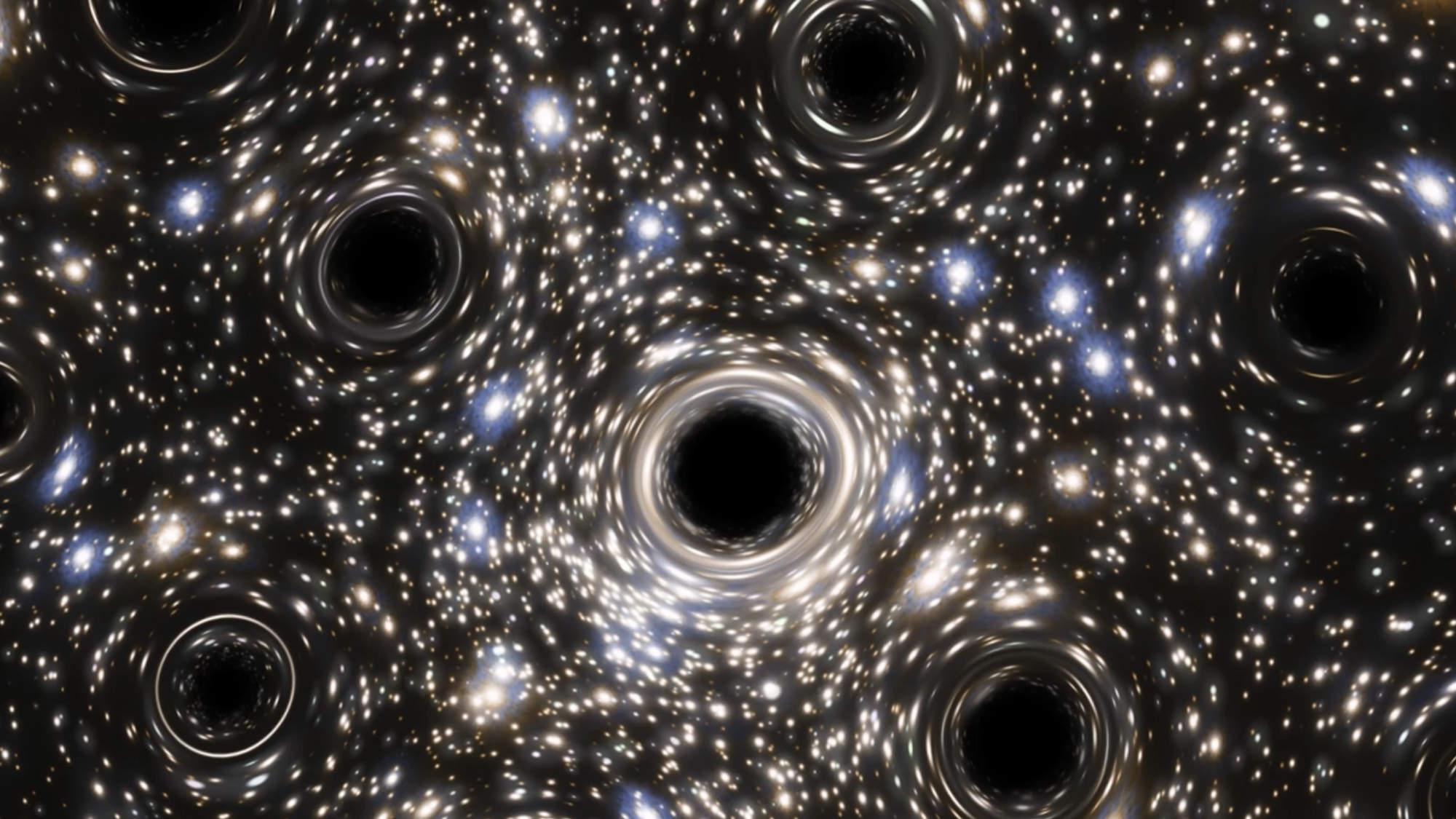 Illustration of wandering black holes